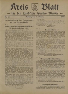 Kreis - Blatt für den Landkreis Großes Werder, 1932, Nr.42