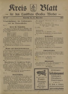 Kreis - Blatt für den Landkreis Großes Werder, 1932, Nr.47