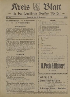 Kreis - Blatt für den Landkreis Großes Werder, 1932, Nr.49