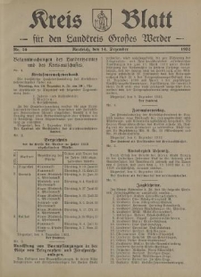 Kreis - Blatt für den Landkreis Großes Werder, 1932, Nr.50
