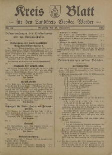 Kreis - Blatt für den Landkreis Großes Werder, 1932, Nr.52