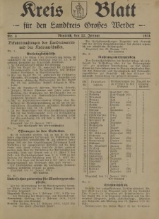 Kreis - Blatt für den Landkreis Großes Werder, 1931, Nr.3
