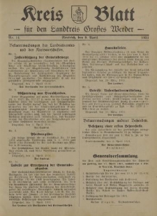 Kreis - Blatt für den Landkreis Großes Werder, 1931, Nr.14