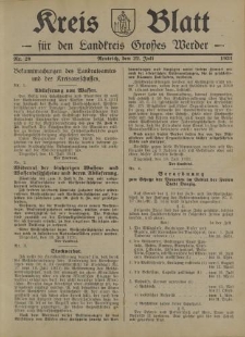 Kreis - Blatt für den Landkreis Großes Werder, 1931, Nr.29
