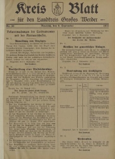 Kreis - Blatt für den Landkreis Großes Werder, 1931, Nr.36