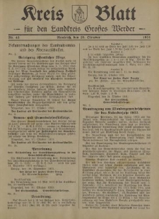 Kreis - Blatt für den Landkreis Großes Werder, 1931, Nr.43