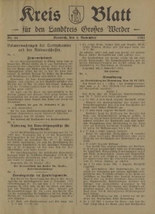 Kreis - Blatt für den Landkreis Großes Werder, 1931, Nr.44