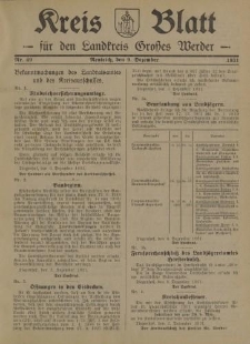 Kreis - Blatt für den Landkreis Großes Werder, 1931, Nr.49