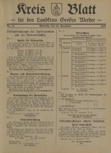 Kreis - Blatt für den Landkreis Großes Werder, 1931, Nr.51