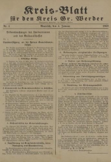 Kreis - Blatt für den Kreis Gr. Werder, 1929, Nr.1
