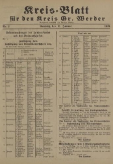 Kreis - Blatt für den Kreis Gr. Werder, 1929, Nr.2