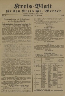Kreis - Blatt für den Kreis Gr. Werder, 1929, Nr.3
