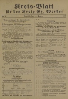 Kreis - Blatt für den Kreis Gr. Werder, 1929, Nr.5