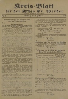Kreis - Blatt für den Kreis Gr. Werder, 1929, Nr.6