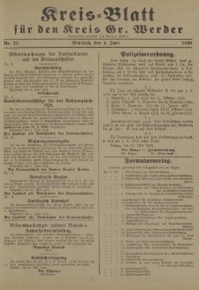 Kreis - Blatt für den Kreis Gr. Werder, 1929, Nr.23