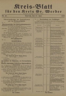 Kreis - Blatt für den Kreis Gr. Werder, 1929, Nr.26