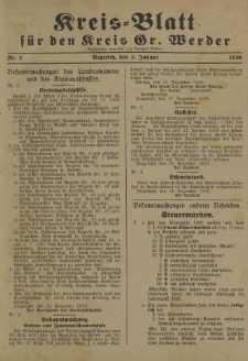 Kreis - Blatt für den Kreis Gr. Werder, 1930, Nr.1