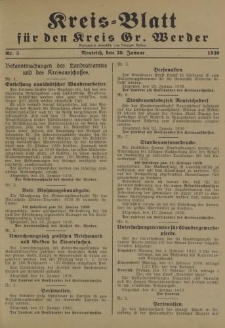 Kreis - Blatt für den Kreis Gr. Werder, 1930, Nr.5