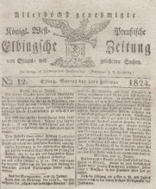Elbingsche Zeitung, No. 12 Montag, 9 Februar 1824