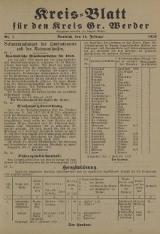 Kreis - Blatt für den Kreis Gr. Werder, 1930, Nr.7