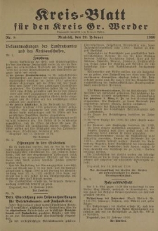 Kreis - Blatt für den Kreis Gr. Werder, 1930, Nr.8