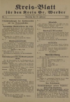 Kreis - Blatt für den Kreis Gr. Werder, 1930, Nr.9