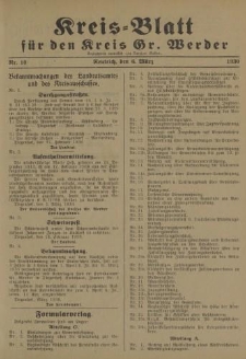 Kreis - Blatt für den Kreis Gr. Werder, 1930, Nr.10