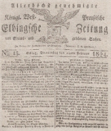 Elbingsche Zeitung, No. 13 Donnerstag, 12 Februar 1824