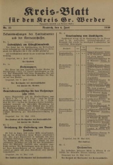 Kreis - Blatt für den Kreis Gr. Werder, 1930, Nr.23