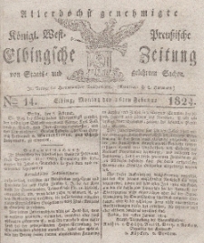 Elbingsche Zeitung, No. 14 Montag, 16 Februar 1824