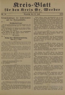 Kreis - Blatt für den Kreis Gr. Werder, 1930, Nr.28