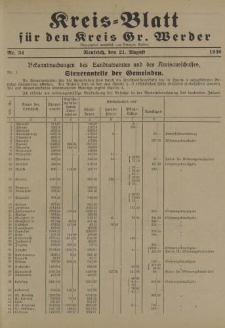 Kreis - Blatt für den Kreis Gr. Werder, 1930, Nr.34