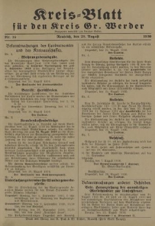 Kreis - Blatt für den Kreis Gr. Werder, 1930, Nr.35