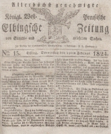 Elbingsche Zeitung, No. 15 Donnerstag, 19 Februar 1824