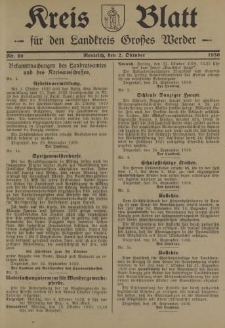 Kreis - Blatt für den Landkreis Großes Werder, 1930, Nr.40