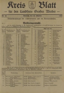 Kreis - Blatt für den Landkreis Großes Werder, 1930, Nr.42