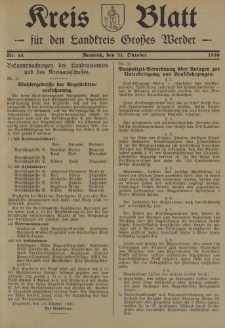 Kreis - Blatt für den Landkreis Großes Werder, 1930, Nr.44