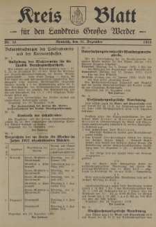 Kreis - Blatt für den Landkreis Großes Werder, 1930, Nr.53