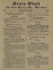 Kreis - Blatt für den Kreis Gr. Werder, 1927, Nr.2