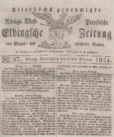Elbingsche Zeitung, No. 17 Donnerstag, 26 Februar 1824