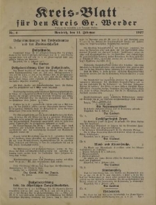 Kreis - Blatt für den Kreis Gr. Werder, 1927, Nr.6