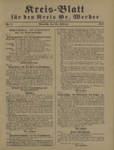 Kreis - Blatt für den Kreis Gr. Werder, 1927, Nr.8