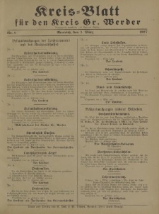 Kreis - Blatt für den Kreis Gr. Werder, 1927, Nr.9