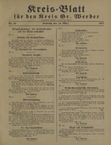 Kreis - Blatt für den Kreis Gr. Werder, 1927, Nr.10