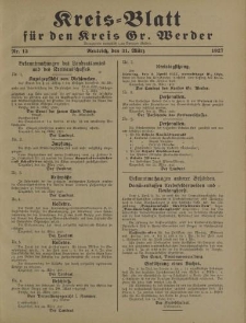 Kreis - Blatt für den Kreis Gr. Werder, 1927, Nr.13