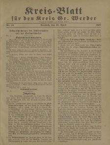 Kreis - Blatt für den Kreis Gr. Werder, 1927, Nr.18