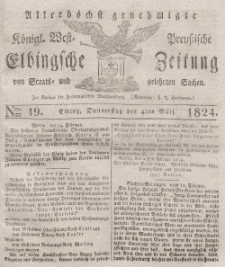 Elbingsche Zeitung, No. 19 Donnerstag, 4 März 1824