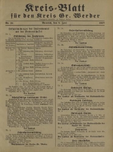 Kreis - Blatt für den Kreis Gr. Werder, 1927, Nr.24