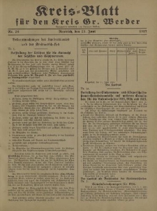 Kreis - Blatt für den Kreis Gr. Werder, 1927, Nr.26