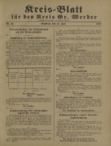 Kreis - Blatt für den Kreis Gr. Werder, 1927, Nr.29